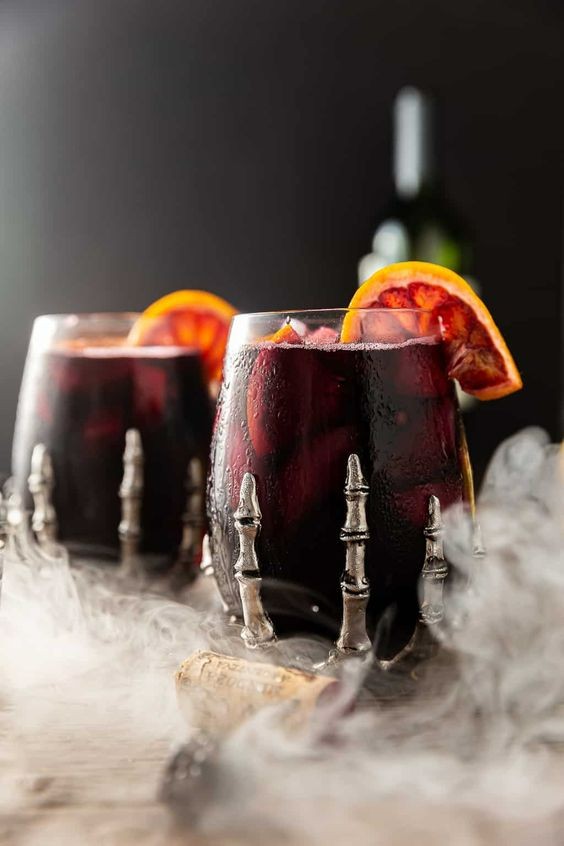 Vampire Sangria with cranberry juice