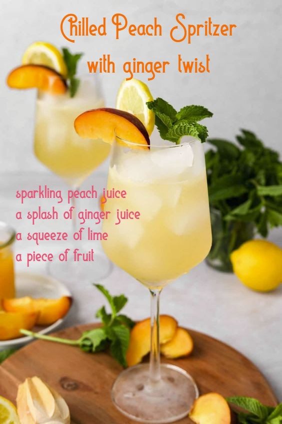 sparkling peach juice spritzer recipe