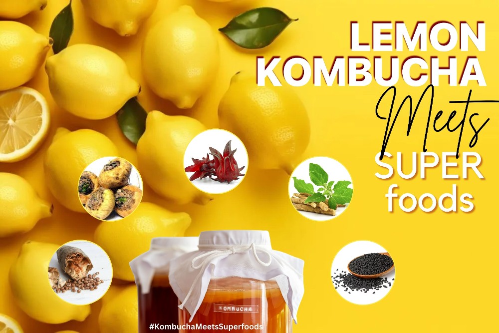 Lemon Kombucha Meets Superfoods