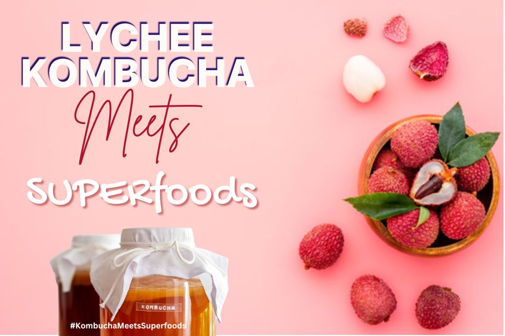 lychee kombucha meets superfood banner