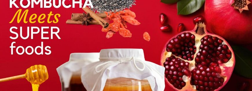 Pomegranate Kombucha meets superfoods