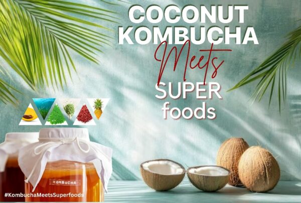 Coconut Kombucha meets superfood banner