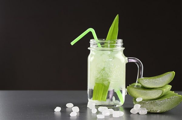 Aloe Vera drink with pulp in Vietnam