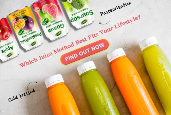 Juice supplier explaining juicing method banner